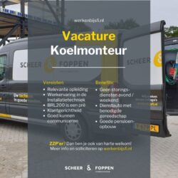 Afbeeldig vacature Koelmonteur Scheer en Foppen Installatietechniek