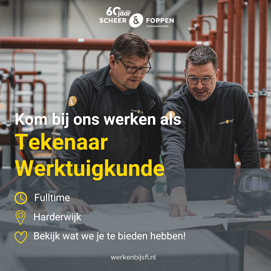 Afbeelding bericht vacature tekenaar werktuigkunde