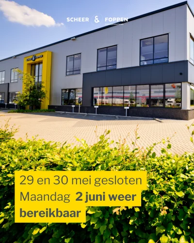 29 en 30 mei gesloten, 2 juni weer aan de slag